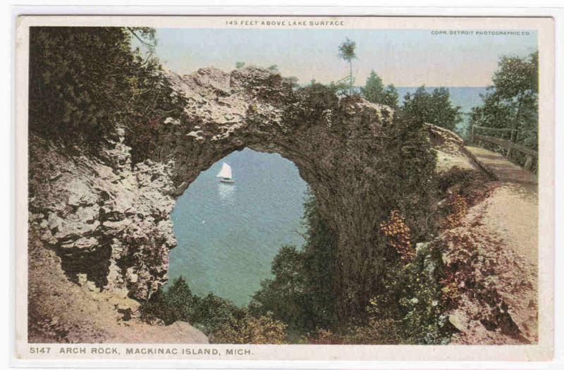 Arch Rock Mackinac Island Michigan Phostint postcard