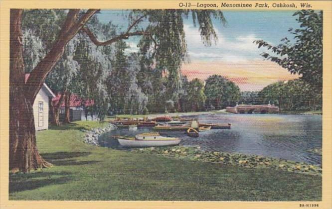 Wisconsin Oshkosh Lagoon In Menominee Park Curteich