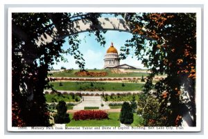 Memorial Park and Capitol Dome Salt Lake City Utah UT UNP WB Postcard T20