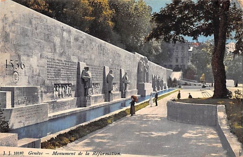 Monument de la Reformation Switzerland Writing on back 