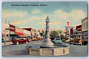 1955 Boll Weevil Monument Statue Classic Car Enterprise Alabama Vintage Postcard
