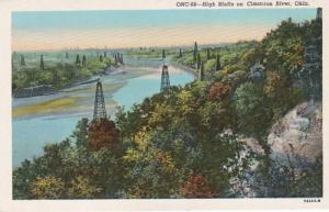 Oklahoma Oil Wells On High Bluffs On Cimarron River Curteich