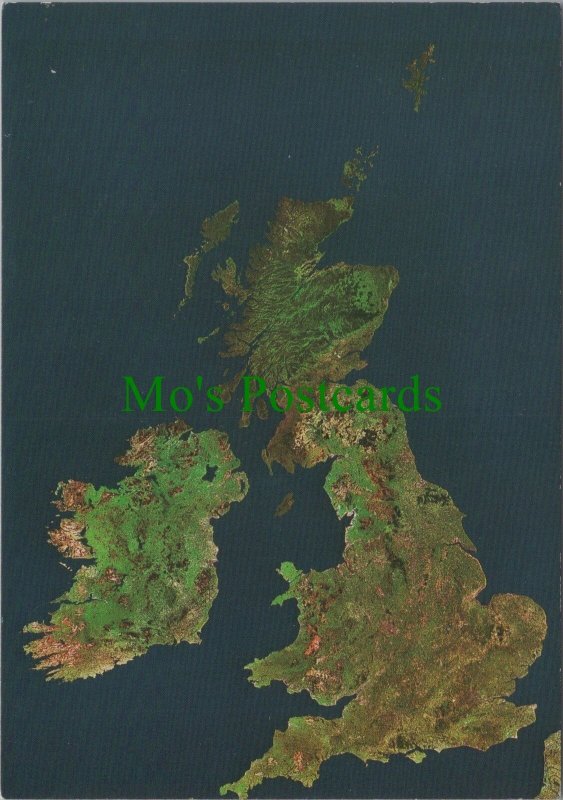 Maps Postcard - British Isles From Space, Mosaic From Landsat Satellites RR20022