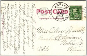 1911 Bradley Hall Bradley Polytechnical College Peoria Illinois Posted Postcard