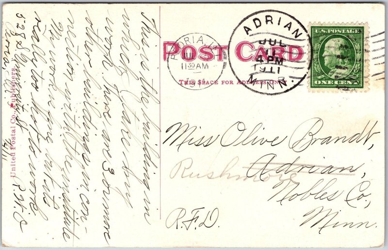 1911 Bradley Hall Bradley Polytechnical College Peoria Illinois Posted Postcard