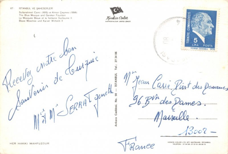 Postcard Modern ISTANBUL VE? AHESERLERI
Sultanahmet Mosque Camil