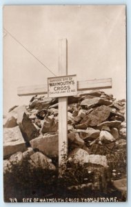 RPPC THOMASTON, Maine ME ~ Knox County WAYMOUTH CROSS ca 1910s-20s Postcard