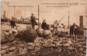 Belgium Blankenberghe WW1 British Mines recovered by Germans Unused Postcard G73