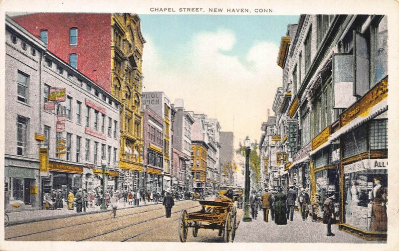 Chapel Street, New Haven, Connecticut, Early Postcard, Unused