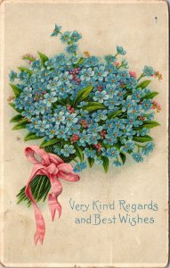 VINTAGE POSTCARD KIND REGARDS BEST WISHES MAILED WHEELING [WEST VIRGINIA] 1909