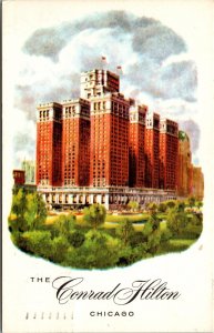 Vtg Chicago Illinois IL The Conrad Hilton 1950s Postcard