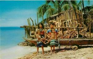 Panama, Indias de San Blas, Indian Family on Beach, H.S. Crocker No. FF-082