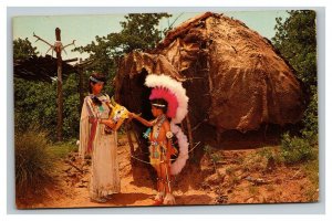 Vintage 1960's Postcard Apache Wicki-Up Indian City USA Anadarko Oklahoma