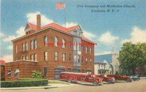 NY, Fredonia, New York, Fire Company, Methodist Church, Tichnor