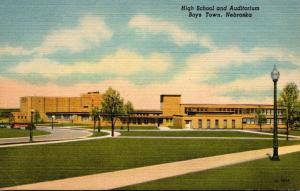 High School and Auditorium Boys Town Nebraska Curteich