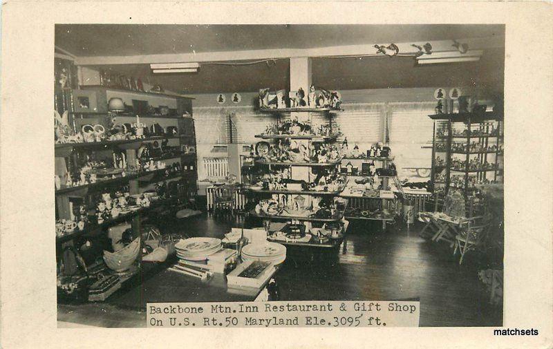 1940s Backbone Mountain Restaurant Inn Gift Shop Maryland RPPC Postcard 12462