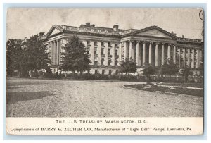 c1910's View Of The U.S. Treasury Building Washington D.C. Antique Postcard