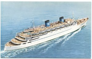 Postcard Ship RHMS Queen Frederica Chandris Lines
