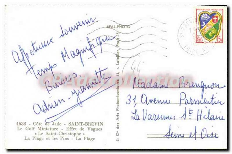 Postcard Ancient Jade Riviera Saint Brevin Golf Miniature Effect Waves On The...