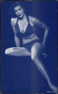 Sexy Burlesque Showgirl Semi-Nude 1920s-30s Arcade Exhibit Card Blue Tint #11