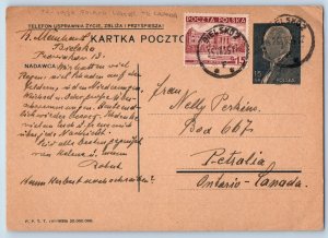 Poland Postcard Letter to Canada The Phone Makes Life Better 1939 Posted