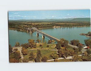 Postcard Aerial View of Lake Champlain Toll Bridge USA