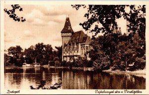 Vtg Budapest Hungary Vajdahunyad im Stadtwäldchen Castle in City Park Postcard