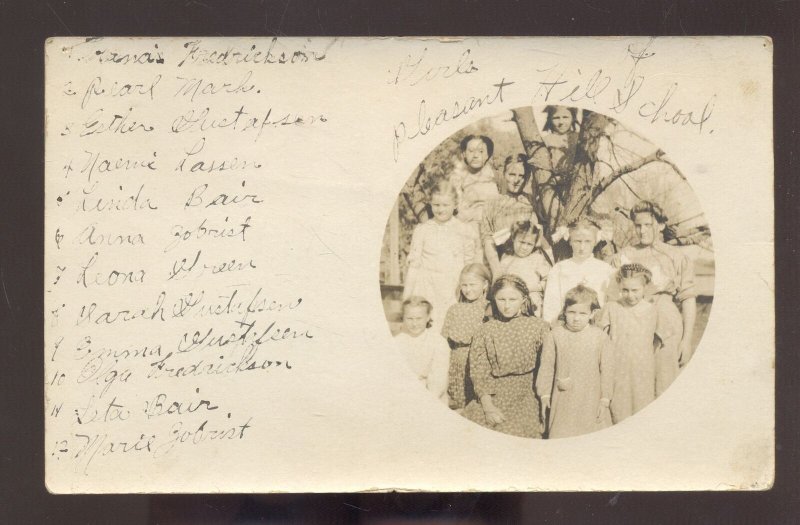 RPPC PLEASANT HILL SCHOOL PEORIA ILLINOIS CHILDREN 1910 REAL PHOTO POSTCARD