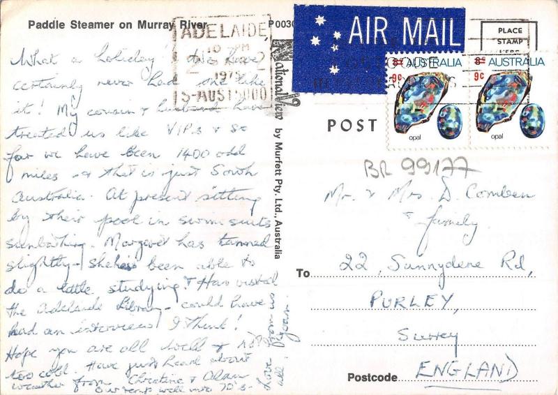 BR99177 paddle steamer on murray river australia ship bateaux