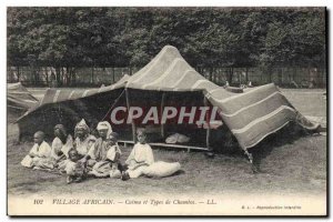 Old Postcard Negro African village Caima and types Chambos