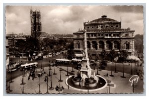 Paris France La Place Du Chatelet Et La Tour Saint-Jacques RPPC Postcard