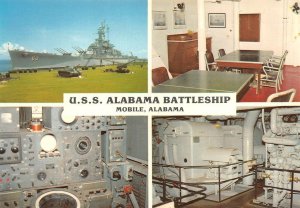 2~4X6 Postcards AL, Mobile USS ALABAMA BATTLESHIP PARK Ship~Tanks~Guns MILITARY