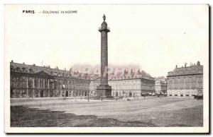 Paris Old Postcard Vendome Column