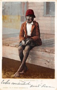 PLAYING HOOKEY BLACK AMERICANA POSTCARD (c. 1906)