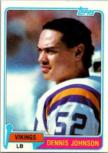 1981 Topps Football Card Dennis Johnson Minnesota Vikings sk60505