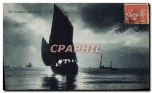 Postcard Old Fishing Boat Sunset