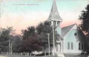 Illinois Il Postcard 1909 WYOMING M.E. Church Building