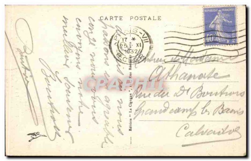 Old Postcard Paris Obelisk of Luxor and fountains Place de la Concorde