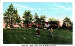 WAUKESHA, WI Wisconsin   GOLF COURSE at MOOR MUD BATHS  1929    Postcard