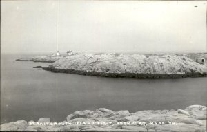 Rockport Massachusetts Straitsmouth Island Light Real Photo Vintage Postcard
