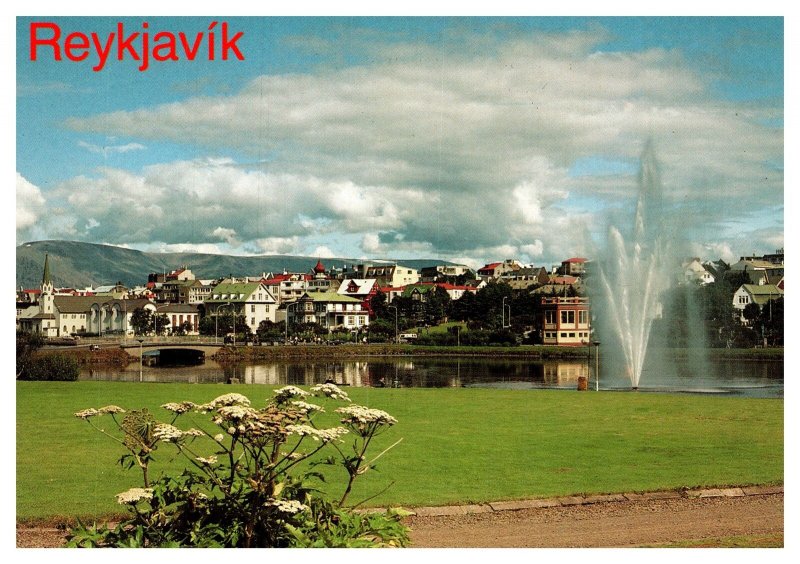 Postcard Iceland Reykjavik - view over the lake