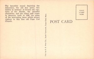 SOUTH DENNIS~CAPE COD MA~THE CONGREGATIONAL CHURCH~E D WEST PUBL POSTCARD 1940s