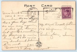 Saskatoon Saskatchewan Canada Postcard Post Office Building 1946 Vintage