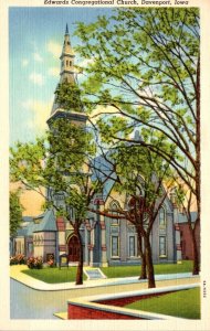 Iowa Davenport Edwards Congregational Church Curteich