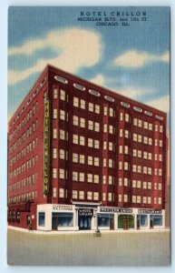 CHICAGO, Illinois IL ~ Roadside HOTEL CRILLON Michigan Blvd c1940s Postcard