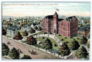 1910 Aerial View Western Normal College Shenandoah Iowa Vintage Antique Postcard