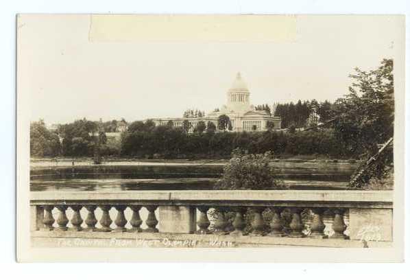 RP Washington Capitol from West Olympia, WA, Postcard by Ellis #1619 RPPC