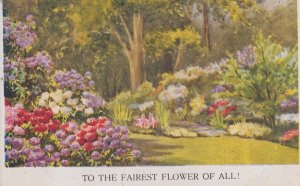 The Fairest Flower Of All East Finchley London Old Antique Greetings Postcard