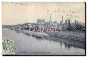 Saumur Old Postcard perspective Limoges dock