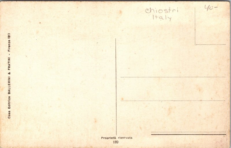 Vintage Postcard a/s Chiostri Pretty Lady in Pierrot Costume Holds Black Mask